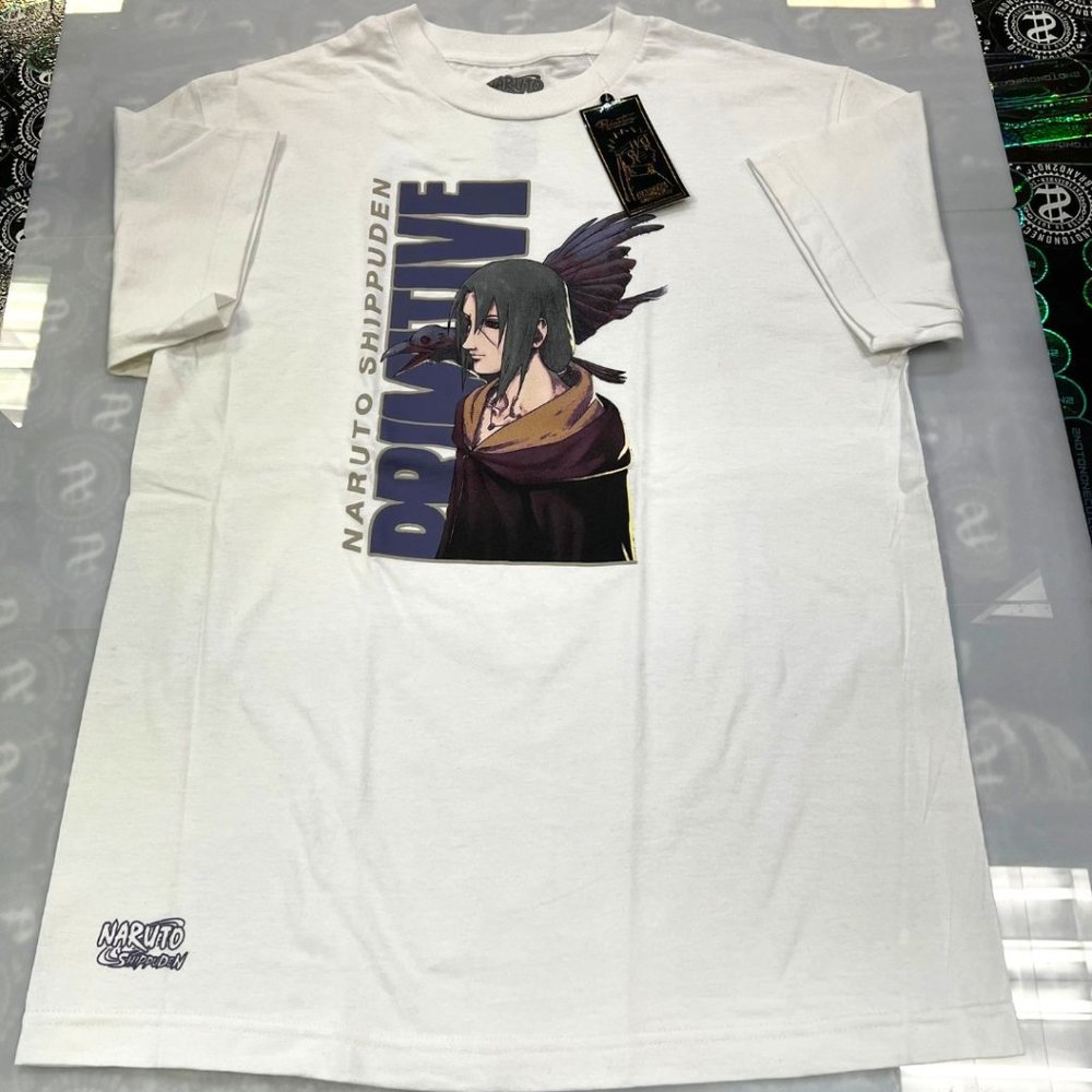 Primitive x Naruto Itachi Sharingan Tee (White)
